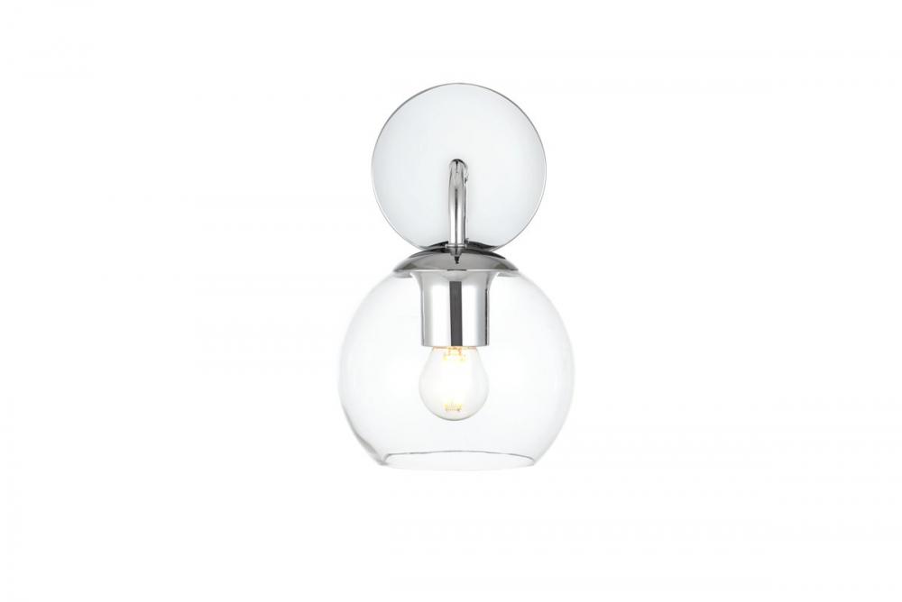 Genesis 1 light Chrome and Clear Bath Sconce