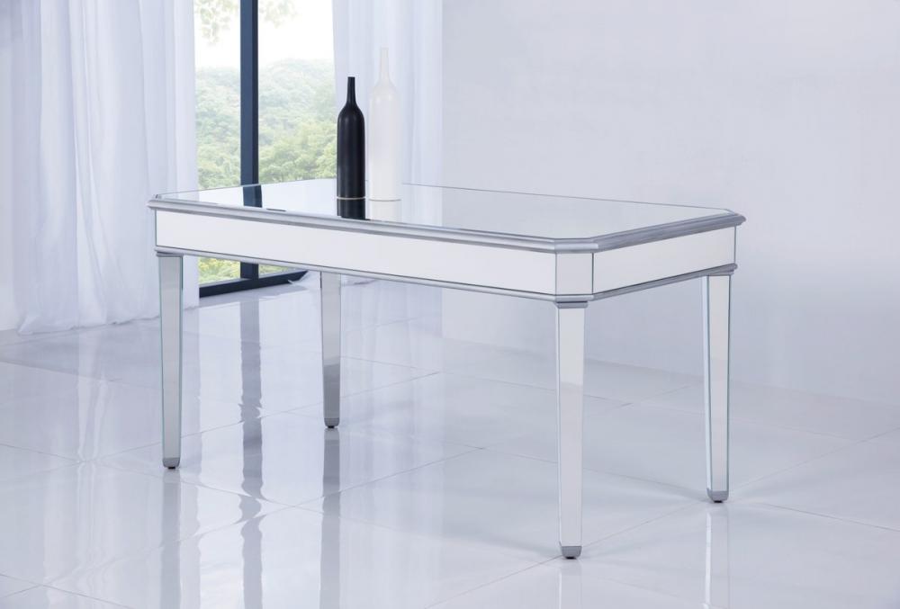 Rectangle Dining Table 60 in. x 32 in. x 30 in. in silver paint