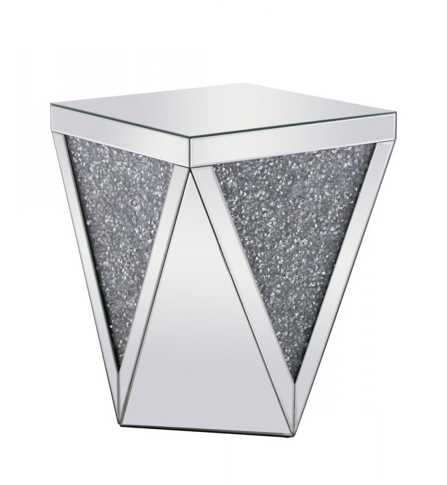 18.5 Inch Crystal End Table Silver Royal Cut Crystal