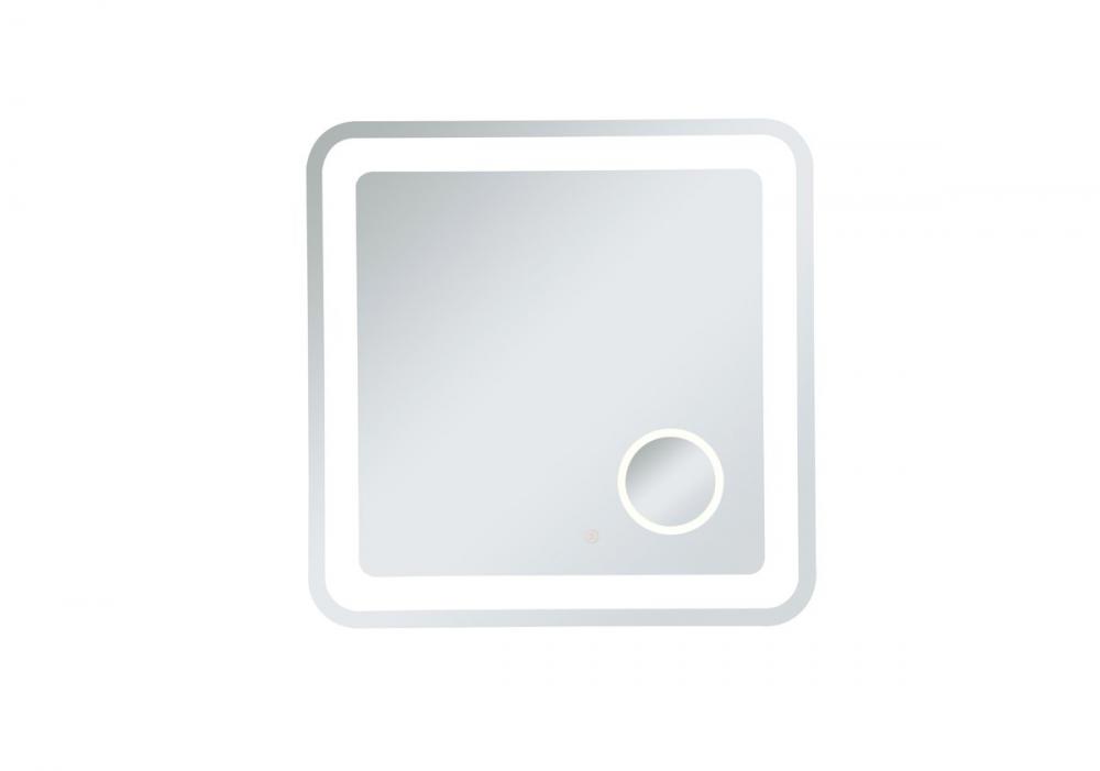 Lux 30in x 30in Hardwired LED mirror with magnifier and color changing temperature