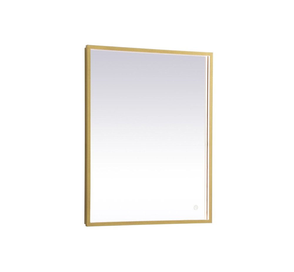 Pier 20x36 inch LED mirror with adjustable color temperature 3000K/4200K/6400K in brass