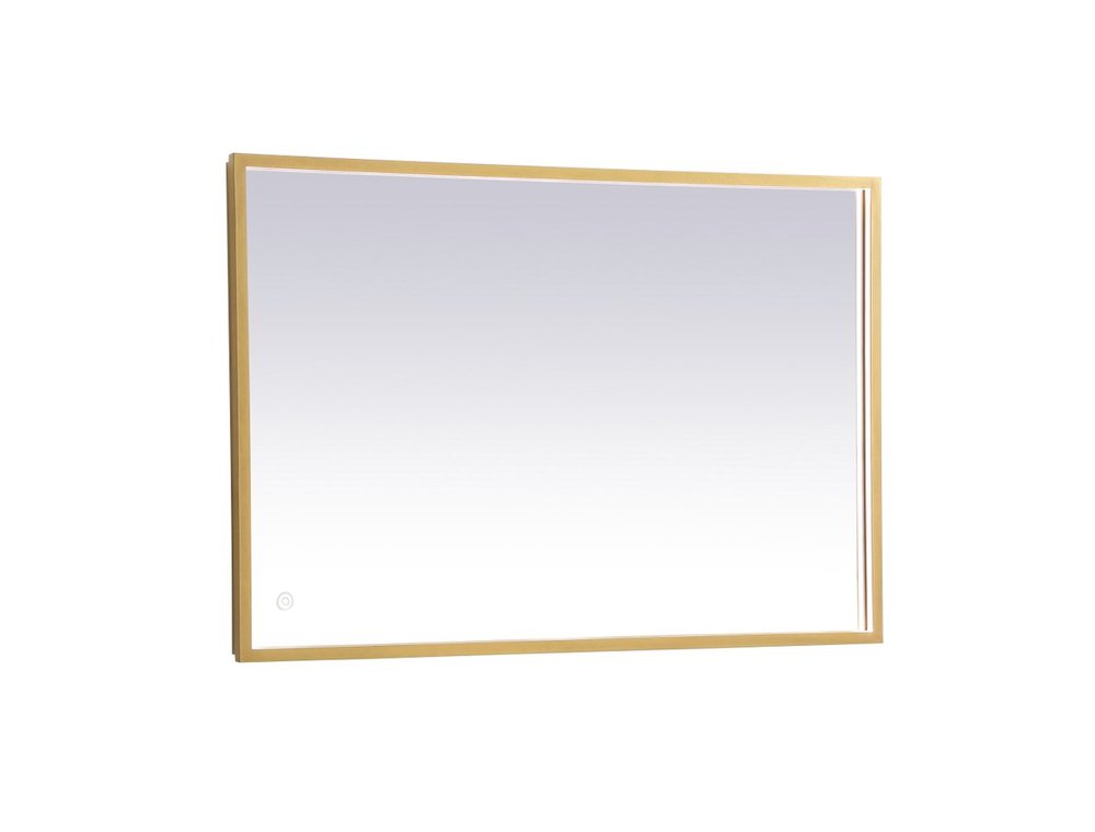 Pier 20x40 inch LED mirror with adjustable color temperature 3000K/4200K/6400K in brass