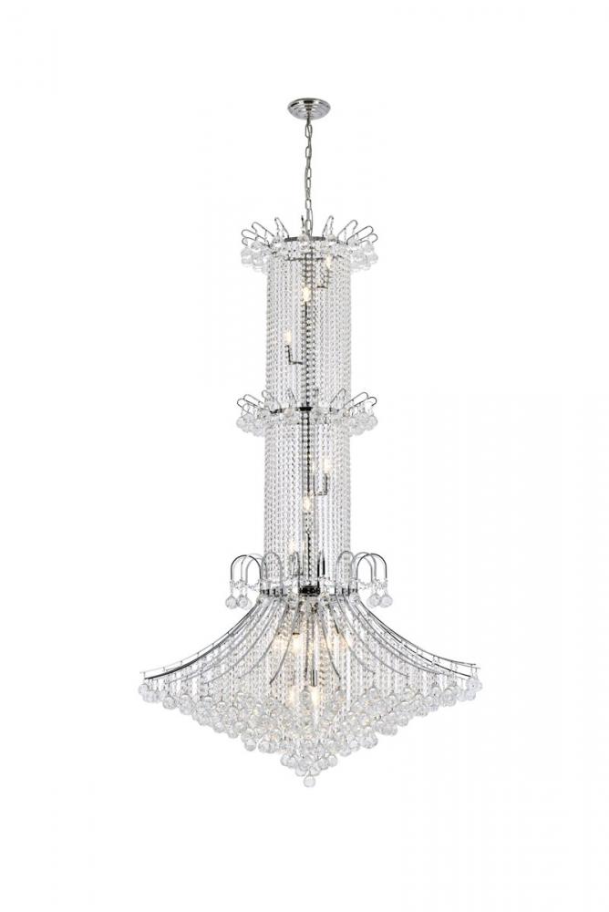 Toureg 20 Light Chrome Chandelier Clear Royal Cut Crystal