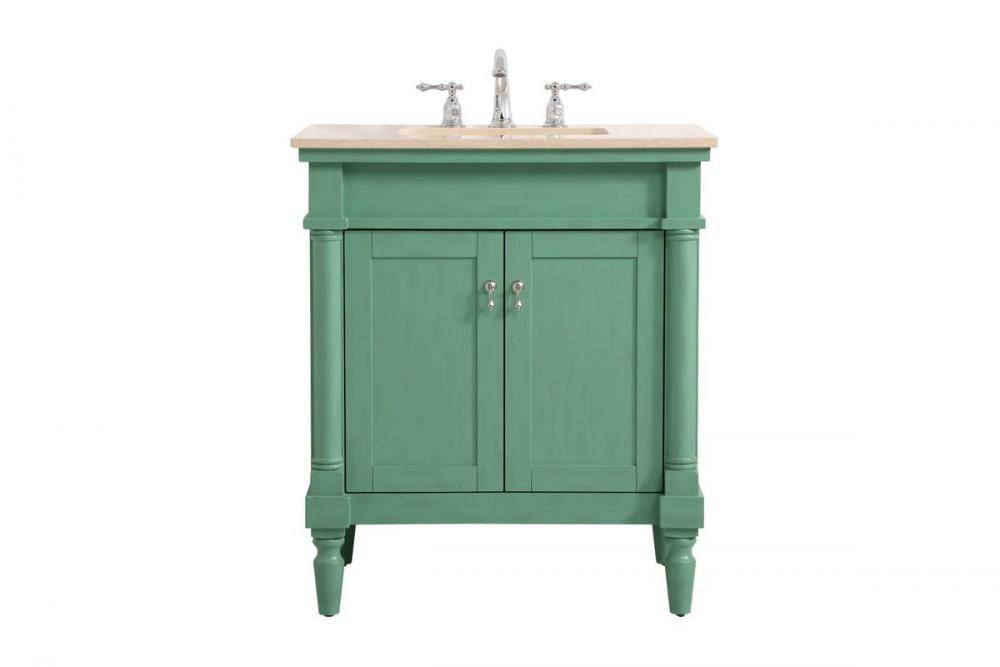 30 Inch Single Bathroom Vanity in Vintage Mint