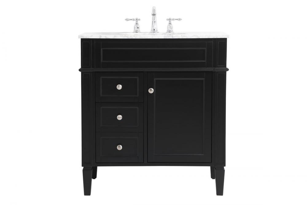 32 Inch Single Bathroom Vanity in Black