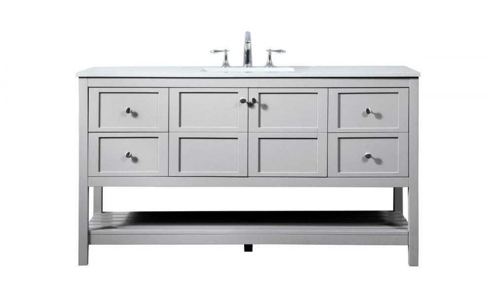 60 inch Single bathroom vanity in grey