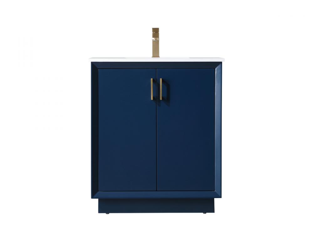 30 Inch SIngle Bathroom Vanity In Blue