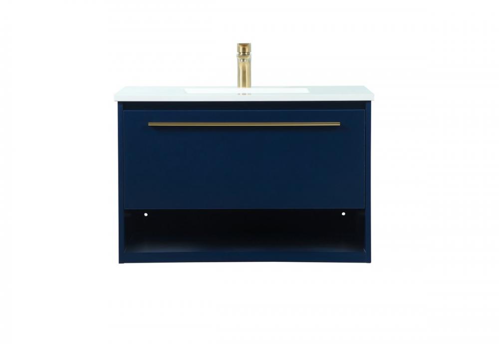 30 inch Single bathroom vanity in blue