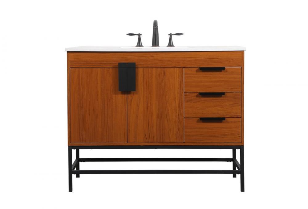 42 Inch Single Bathroom Vanity in Teak