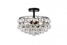 Elegant 1107F14BK - Savannah 14 Inch Flush Mount in Black