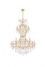 Elegant 2800D46G/RC - Maria Theresa 36 Light Gold Chandelier Clear Royal Cut Crystal