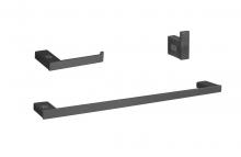 Elegant HWB-13S3HMBK - Sofia 3-piece Bathroom Hardware Set in Matte Black