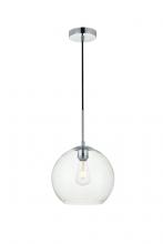 Elegant LD2212C - Baxter 1 Light Chrome Pendant with Clear Glass