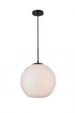 Elegant LD2217BK - Baxter 1 Light Black Pendant with Frosted White Glass