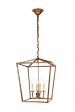 Elegant LD6008D17G - Maddox Collection Pendant 5Lt Vintage Gold Finish