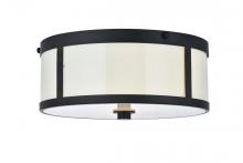 Elegant LD6019 - Hadrian 2 Light 12 Inch Flat Black Flush Mount