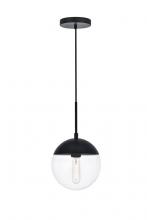 Elegant LD6027BK - Eclipse 1 Light Black Pendant With Clear Glass