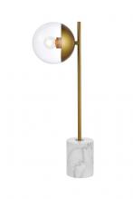 Elegant LD6109BR - Eclipse 1 Light Brass Table Lamp With Clear Glass