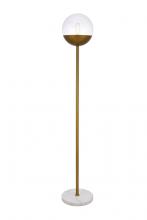 Elegant LD6151BR - Eclipse 1 Light Brass Floor Lamp With Clear Glass