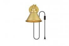 Elegant LD7329W7BRA - Blaise 1 Light Brass Plug in Wall Sconce