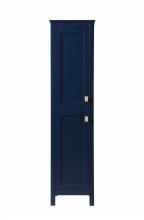 Elegant SC011665BL - 16 Inch Wide Bathroom Linen Storage Freestanding Cabinet In Blue