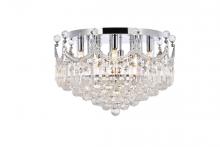 Elegant V8949F20C/RC - Corona 9 Light Chrome Flush Mount Clear Royal Cut Crystal