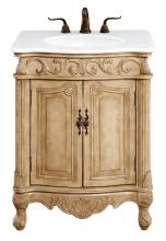 Elegant VF-1002-VW - 27 Inch Single Bathroom Vanity in Antique Beige with Ivory White Engineered Marble