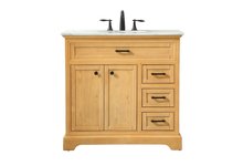 Elegant VF15036NW - 36 Inch Single Bathroom Vanity in Natural Wood