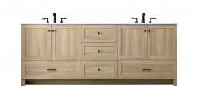 Elegant VF2884DMW - 84 Inch Double Bathroom Vanity In Mango Wood