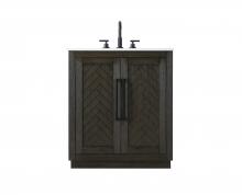 Elegant VF29030CO - 30 inch Single Bathroom Vanity in Chocolate Oak