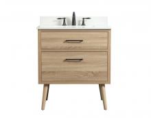 Elegant VF41030MW-BS - 30 Inch Single Bathroom Vanity in Mango Wood with Backsplash