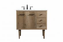 Elegant VF48036NT - 36 Inch Single Bathroom Vanity in Natural Oak