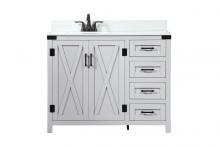 Elegant VF90242GR-BS - 42 Inch Single Bathroom Vanity in Grey with Backsplash