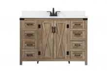 Elegant VF90248NT-BS - 48 Inch Single Bathroom Vanity in Natural Oak with Backsplash