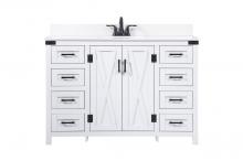 Elegant VF90248WH-BS - 48 inch Single bathroom vanity in white with backsplash