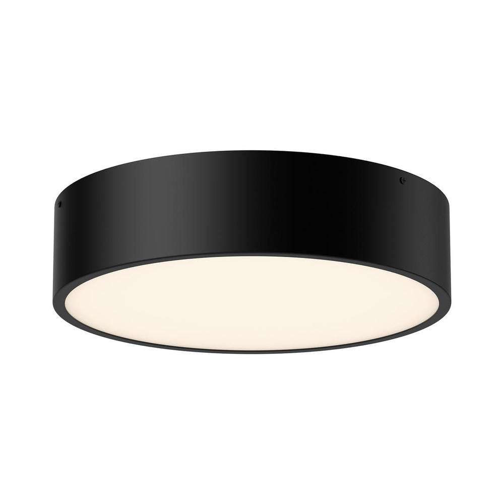 Brisbane 16-in Matte Black 3 Lights Flush Mount