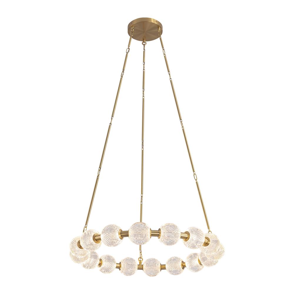 Marni 32-in Natural Brass LED Chandelier