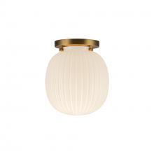 Alora Lighting SF579107BGGR - Cherise 7-in Brushed Gold/Glossy Ribbed Opal Glass Socket Semi-Flush Mount