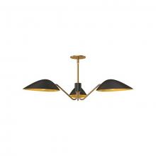 Alora Lighting PD550336MBAG - Oscar 36-in Aged Gold/Matte Black 3 Lights Pendant