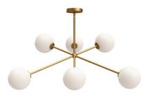 Alora Lighting CH549640AGOP - Cassia 40-in Aged Gold/Opal Matte Glass 6 Lights Chandeliers