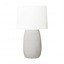 Visual Comfort & Co. Studio Collection BT1081SHG1 - Barbara Barry Roma 1-Light Table Lamp in Shellish Grey Finish with White Linen Fabric Shade