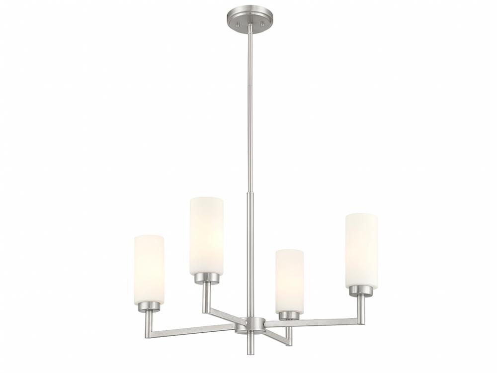 4-Light Chandelier in Brushed Nickel