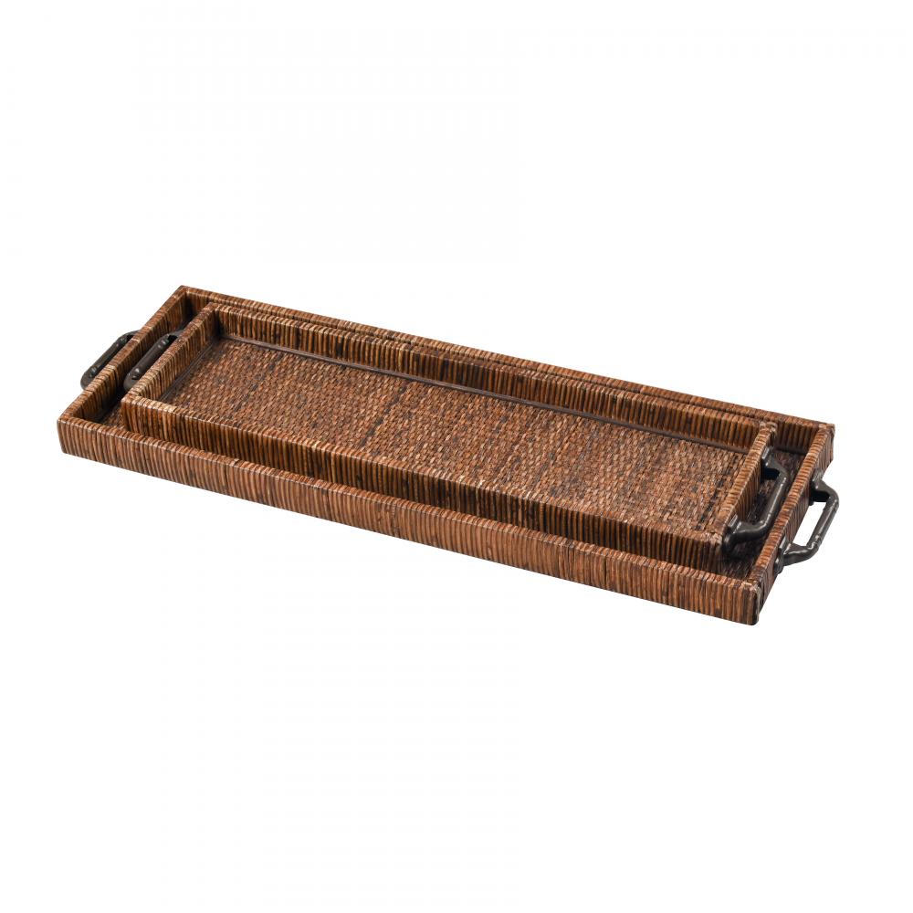 Bowman Tray - Set of 2 Rich Brown